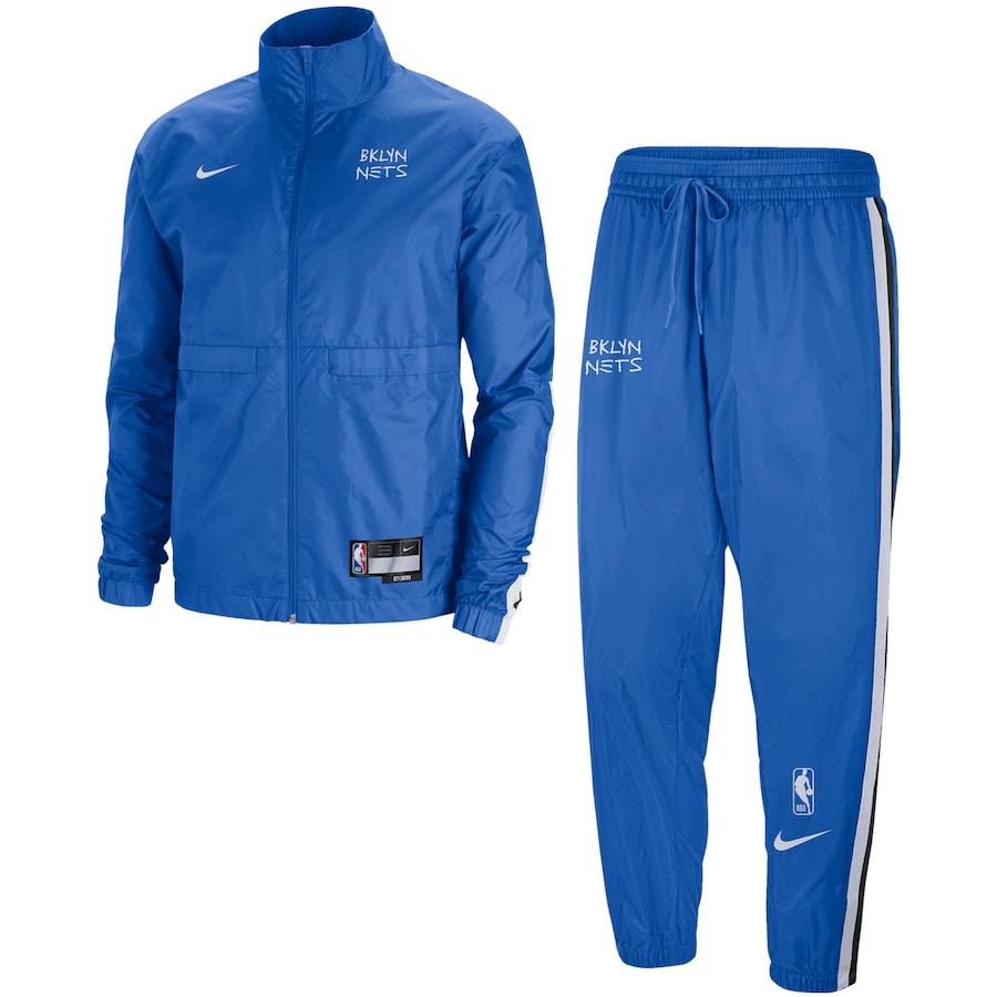 Brooklyn Nets Nike 2022-23 City Edition Courtside Lightweight Woven Full-Zip Track Suit Set - Royal-White
