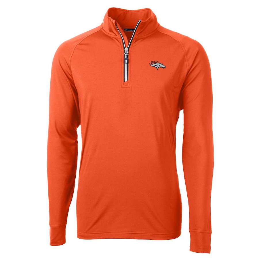 Denver Broncos Cutter & Buck Adapt Eco Knit Quarter-Zip Pullover Jacket - Orange