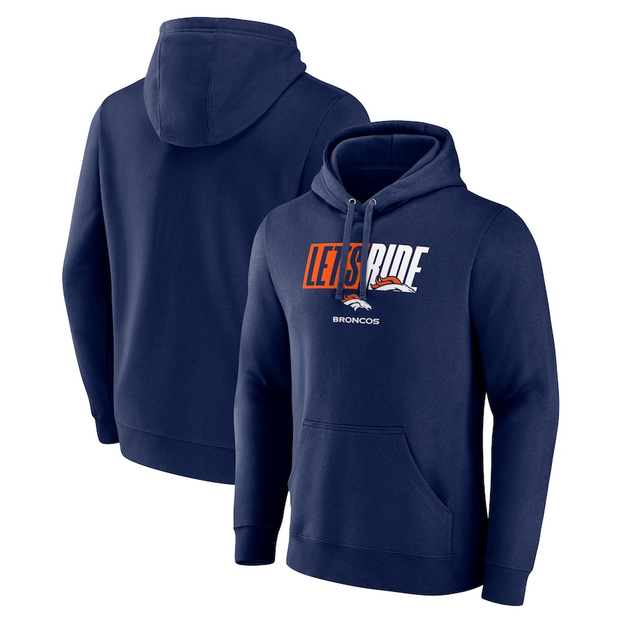 Denver Broncos Fanatics Branded Let's Ride Pullover Hoodie - Navy