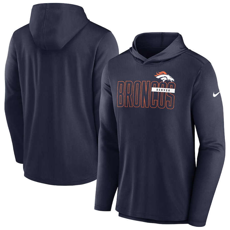 Denver Broncos Nike Performance Team Pullover Hoodie - Navy
