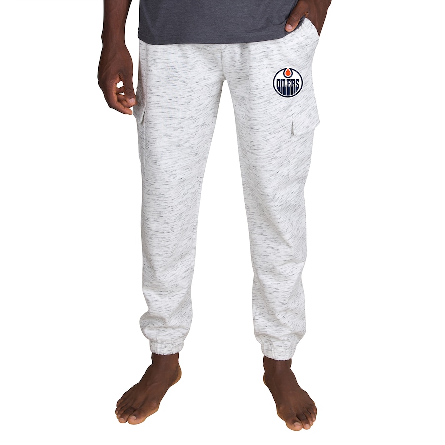 Edmonton Oilers Concepts Sport Alley Fleece Cargo Pants - White-Charcoal