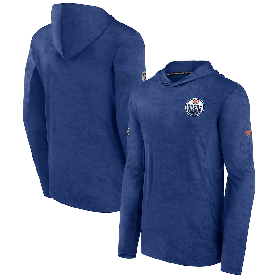 Edmonton Oilers Fanatics Branded Authentic Pro Rink Camo Pullover Hoodie - Navy