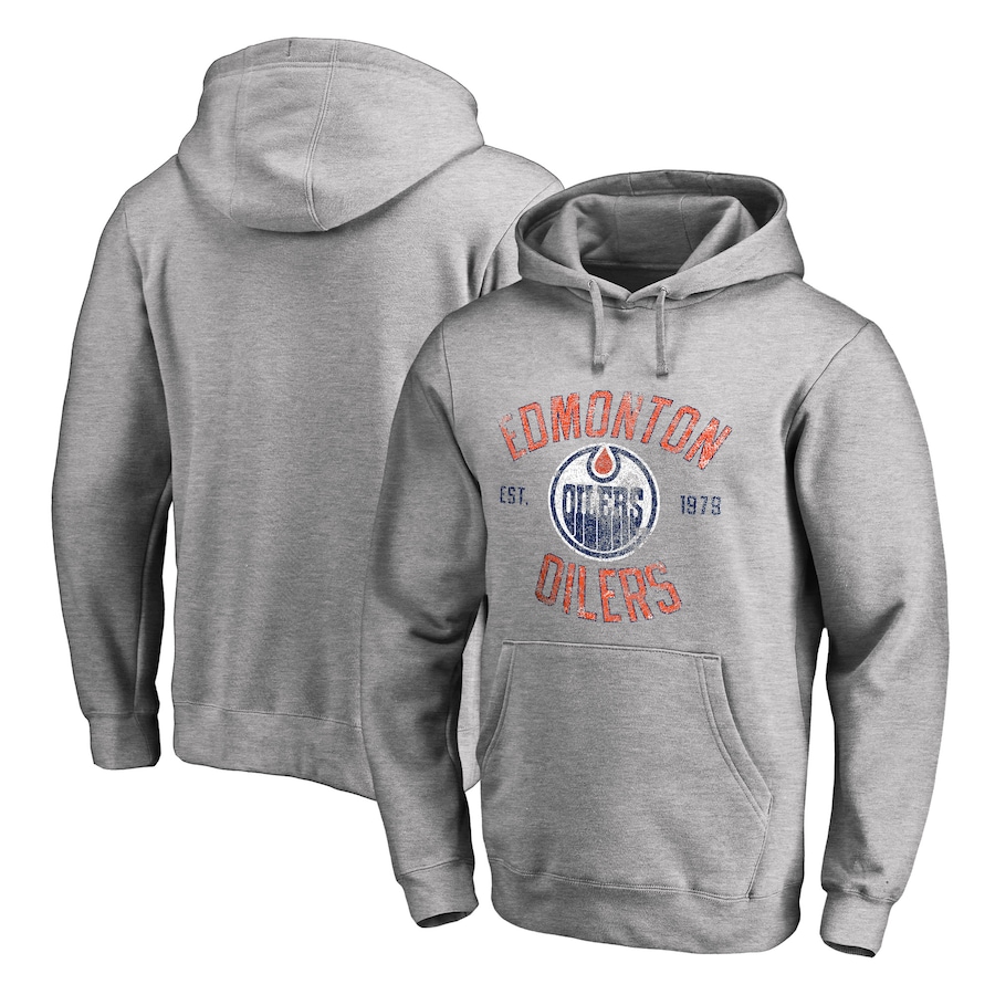 Edmonton Oilers Heritage Pullover Hoodie - Ash