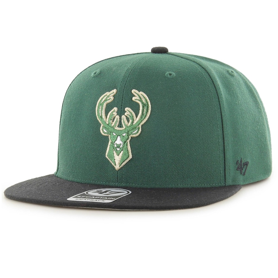 Milwaukee Bucks '47 Two-Tone No Shot Captain Snapback Hat - Kelly Green-Black