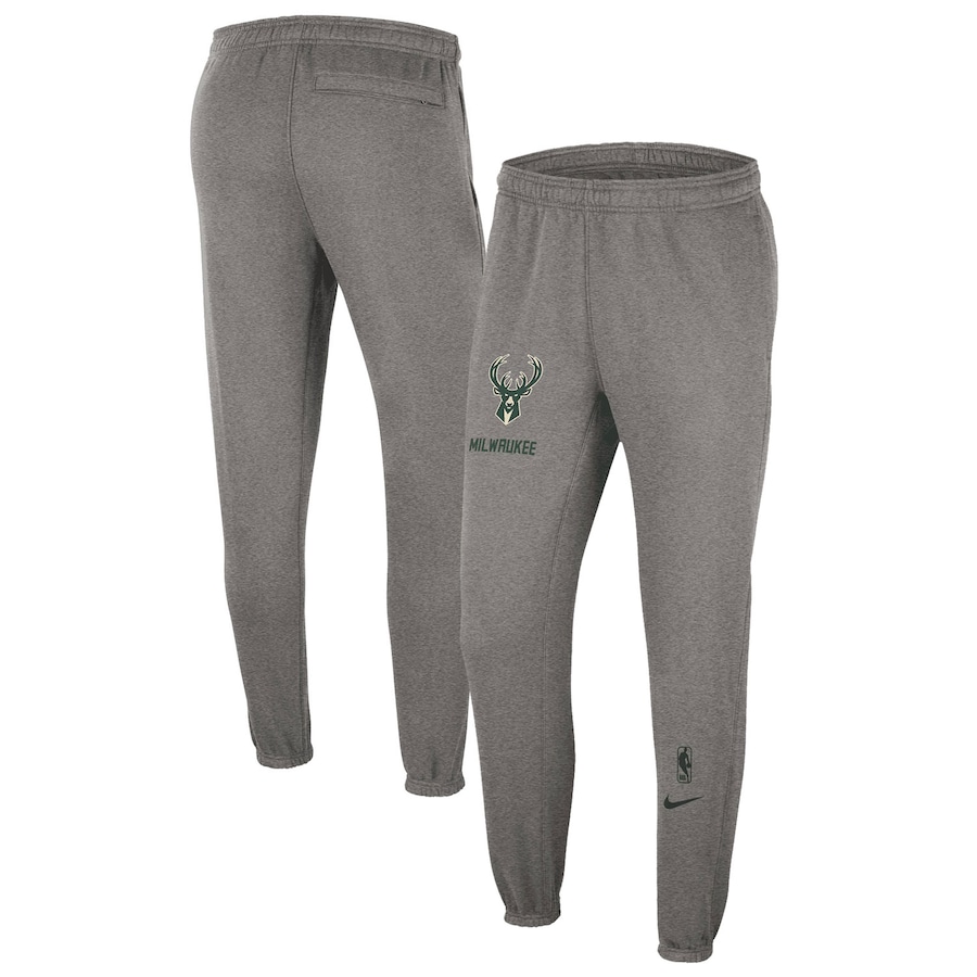 Milwaukee Bucks Nike 2022-23 City Edition Courtside Brushed Fleece Sweatpants - Heather Charcoal
