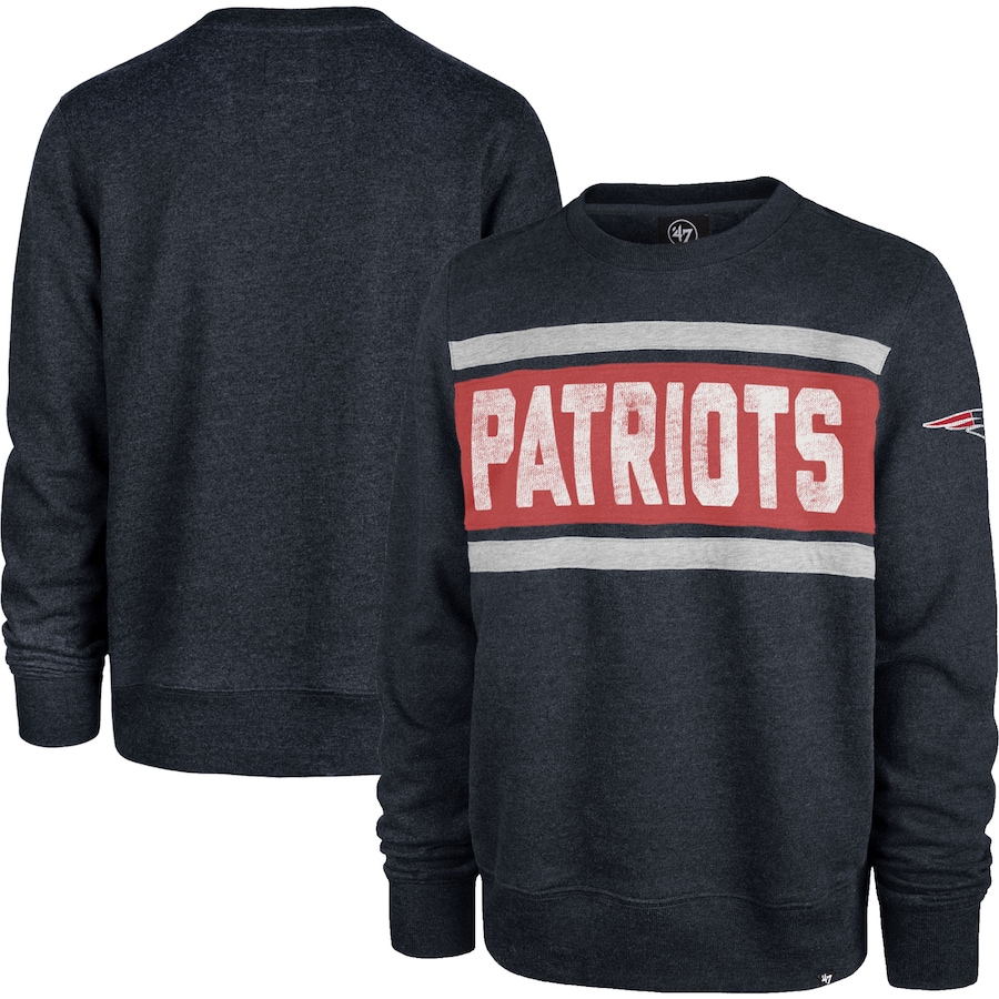 New England Patriots '47 Bypass Tribeca Pullover Sweatshirt - Heathered Navy