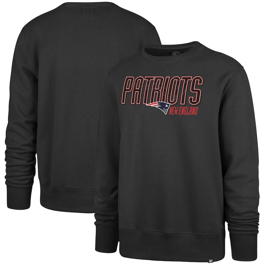 New England Patriots '47 Locked In Headline Pullover Sweatshirt - Charcoal