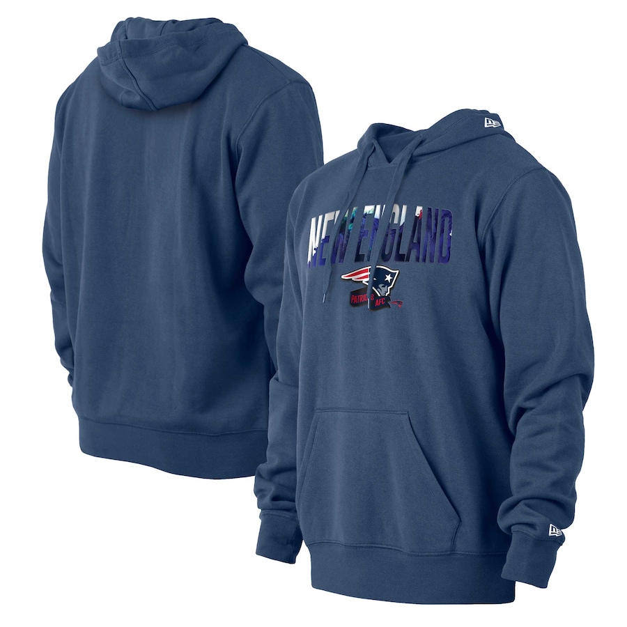 New England Patriots New Era Ink Dye Pullover Hoodie - Navy