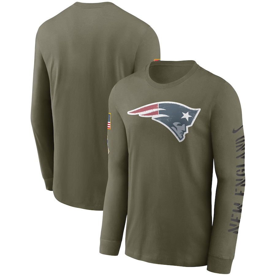 New England Patriots Nike 2022 Salute To Service Long Sleeve T-Shirt - Olive
