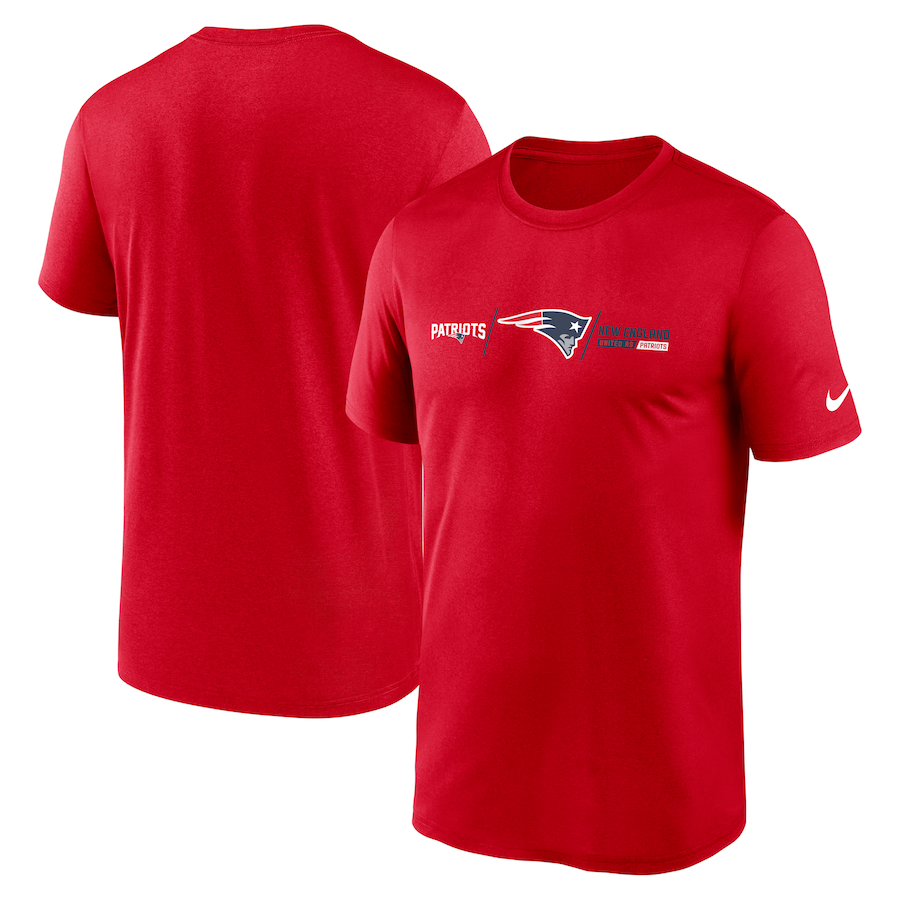 New England Patriots Nike Horizontal Lockup Legend T-Shirt - Red