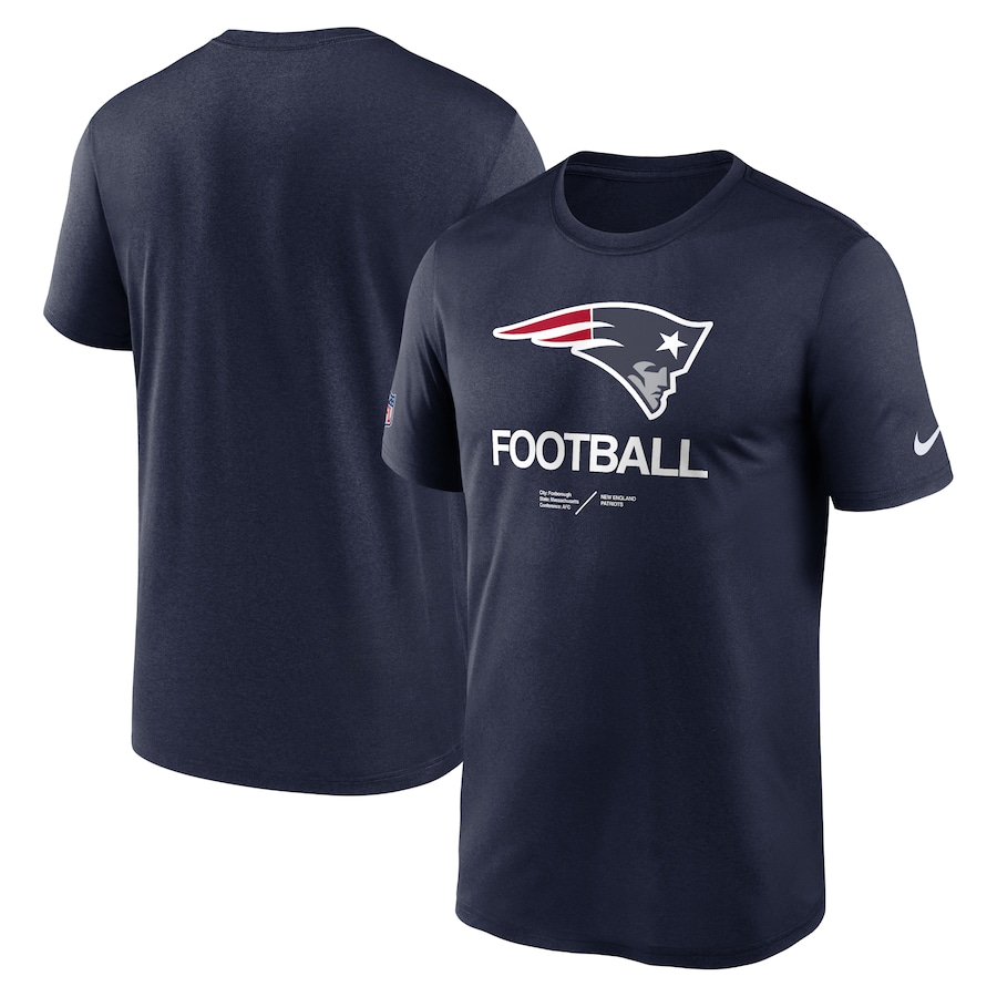 New England Patriots Nike Sideline Infograph Performance T-Shirt - Navy