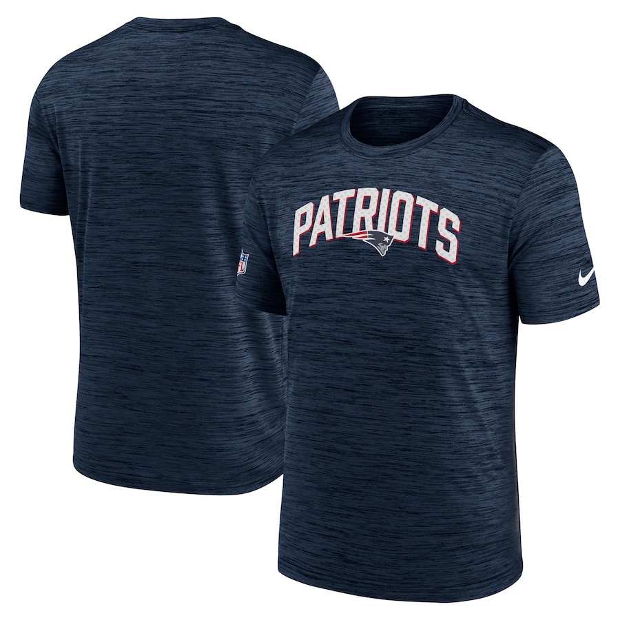 New England Patriots Nike Sideline Velocity Athletic Stack Performance T-Shirt - Navy