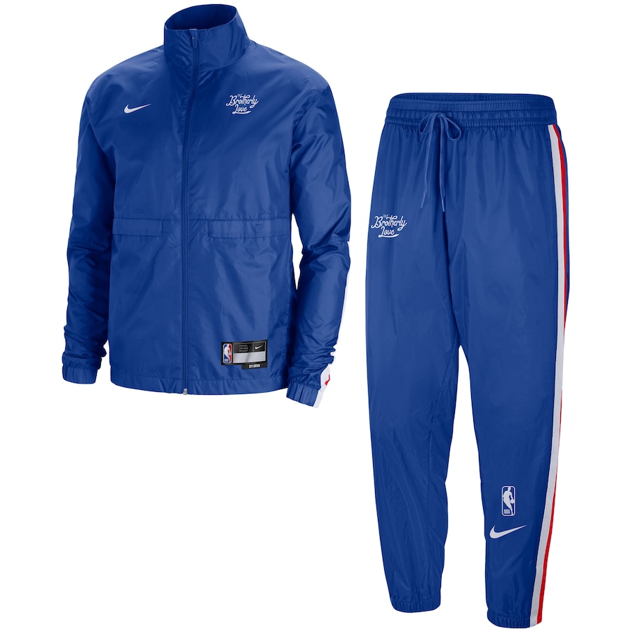 Philadelphia 76ers Nike 2022-23 City Edition Courtside Lightweight Woven Full-Zip Track Suit Set - Blue-Red