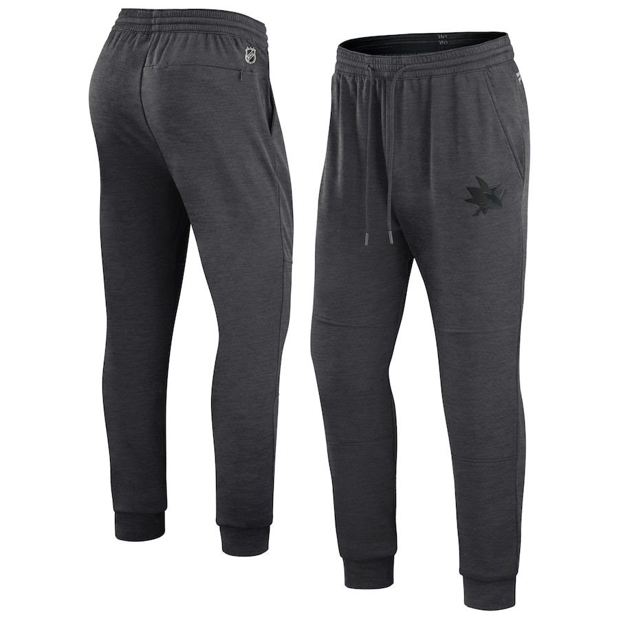 San Jose Sharks Fanatics Branded Authentic Pro Road Jogger Sweatpants - Heather Charcoal