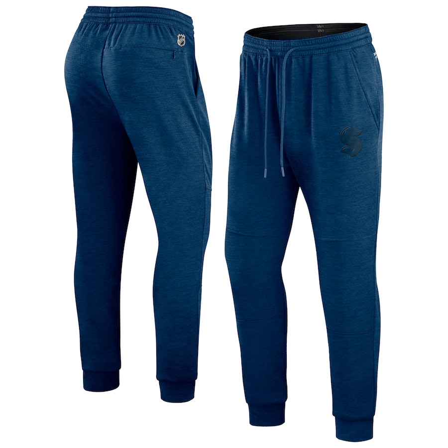 Seattle Kraken Fanatics Branded Authentic Pro Road Jogger Sweatpants - Heather Deep Sea Blue
