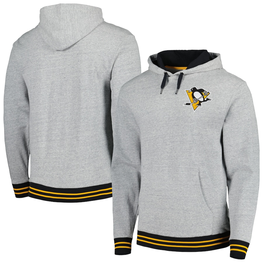  Pittsburgh Penguins Mitchell & Ness Classic French Terry Pullover Hoodie - Heather Gray