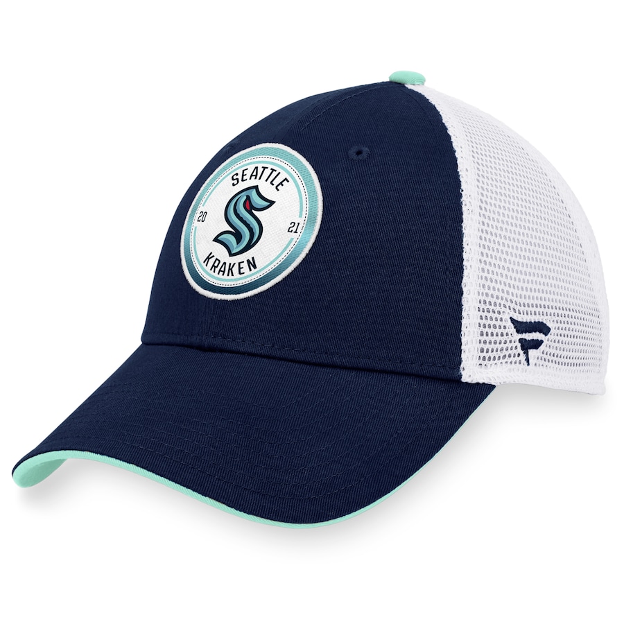  Seattle Kraken Fanatics Branded Iconic Gradient Trucker Snapback Hat - Deep Sea Blue-White