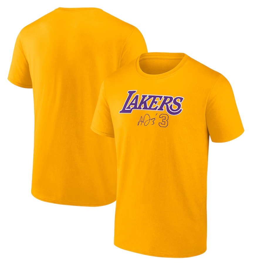 Anthony Davis Los Angeles Lakers Fanatics Branded Name & Number T-Shirt - Gold