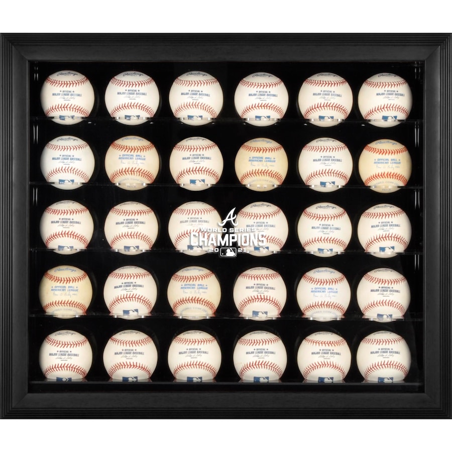 Atlanta Braves Fanatics Authentic 2021 MLB World Series Champions Black Framed Logo 30-Baseball Display Case