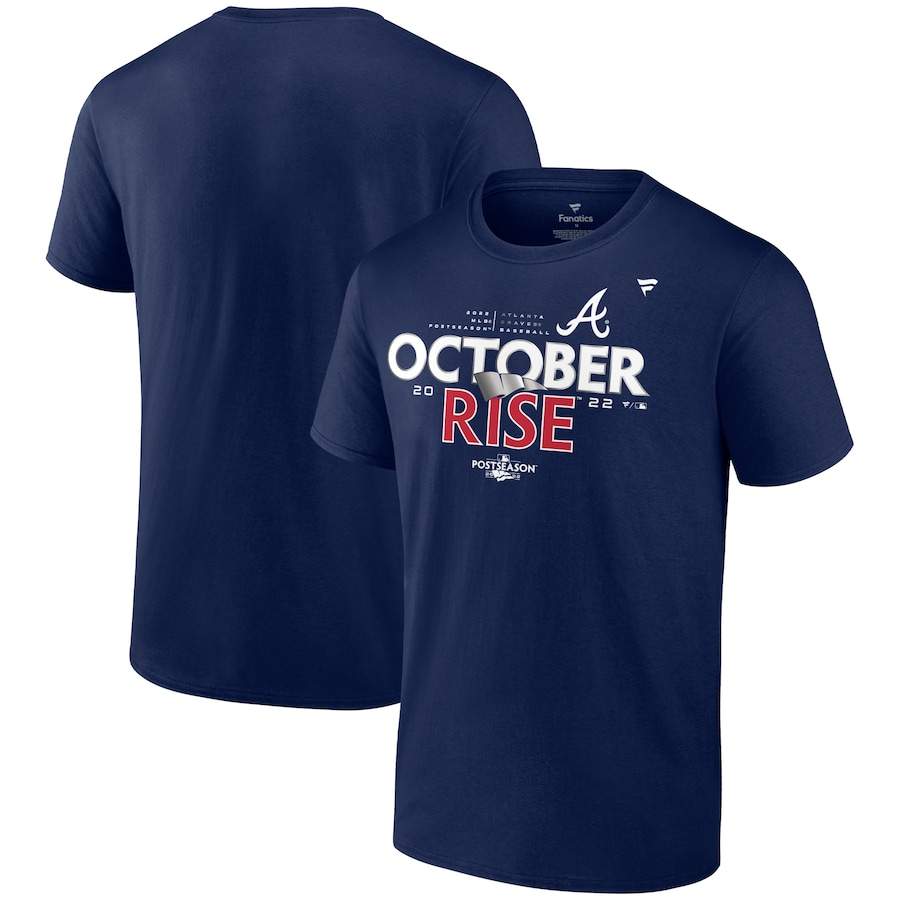 Atlanta Braves Fanatics Branded 2022 Postseason Locker Room T-Shirt - Navy