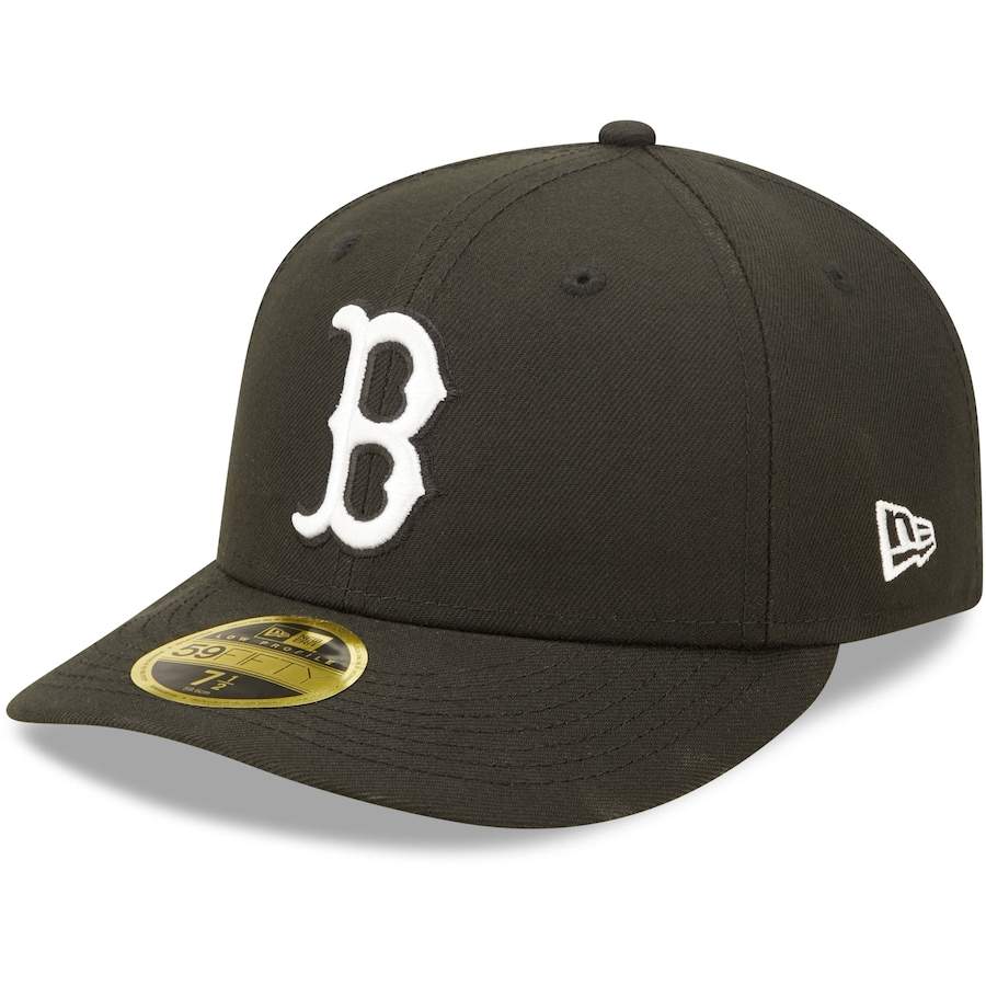 Boston Red Sox New Era Black & White Low Profile 59FIFTY Fitted Hat