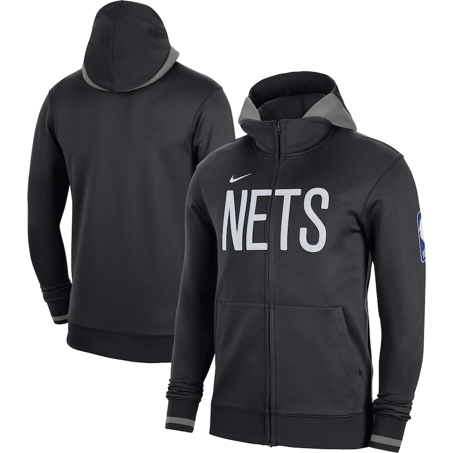 Brooklyn Nets Nike Authentic Showtime Performance Full-Zip Hoodie - Black