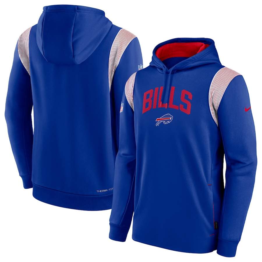 Buffalo Bills Nike Sideline Athletic Stack Performance Pullover Hoodie - Royal