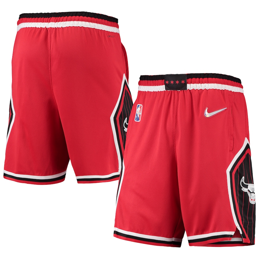 Chicago Bulls Nike 2021-22 City Edition Swingman Shorts - Red-Black