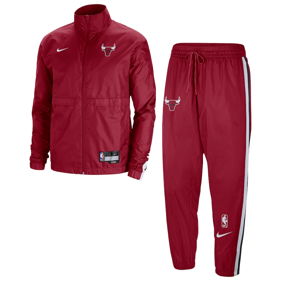 Chicago Bulls Nike 2022-23 City Edition Courtside Lightweight Woven Full-Zip Track Suit Set - Red-White