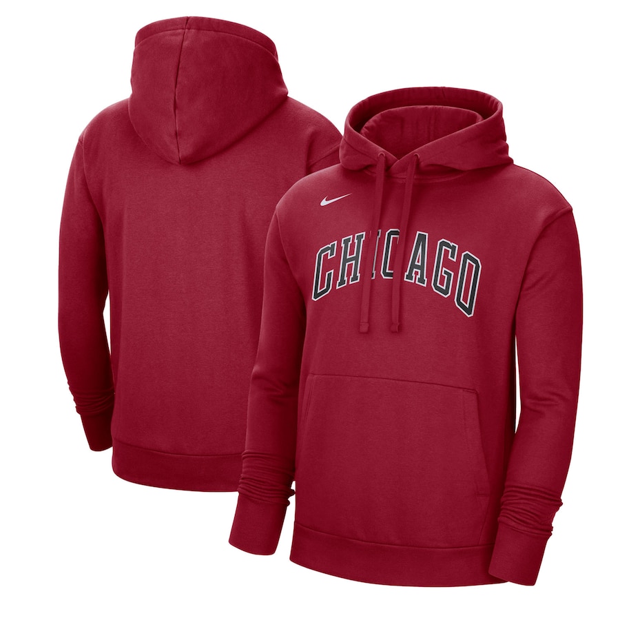 Chicago Bulls Nike 2022-23 City Edition Essential Pullover Hoodie - Red