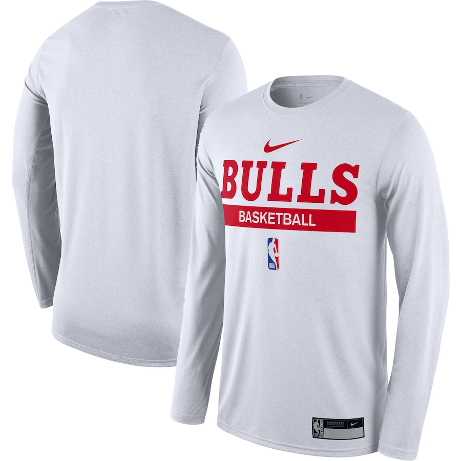 Chicago Bulls Nike 2022-23 Legend On-Court Practice Performance Long Sleeve T-Shirt - White