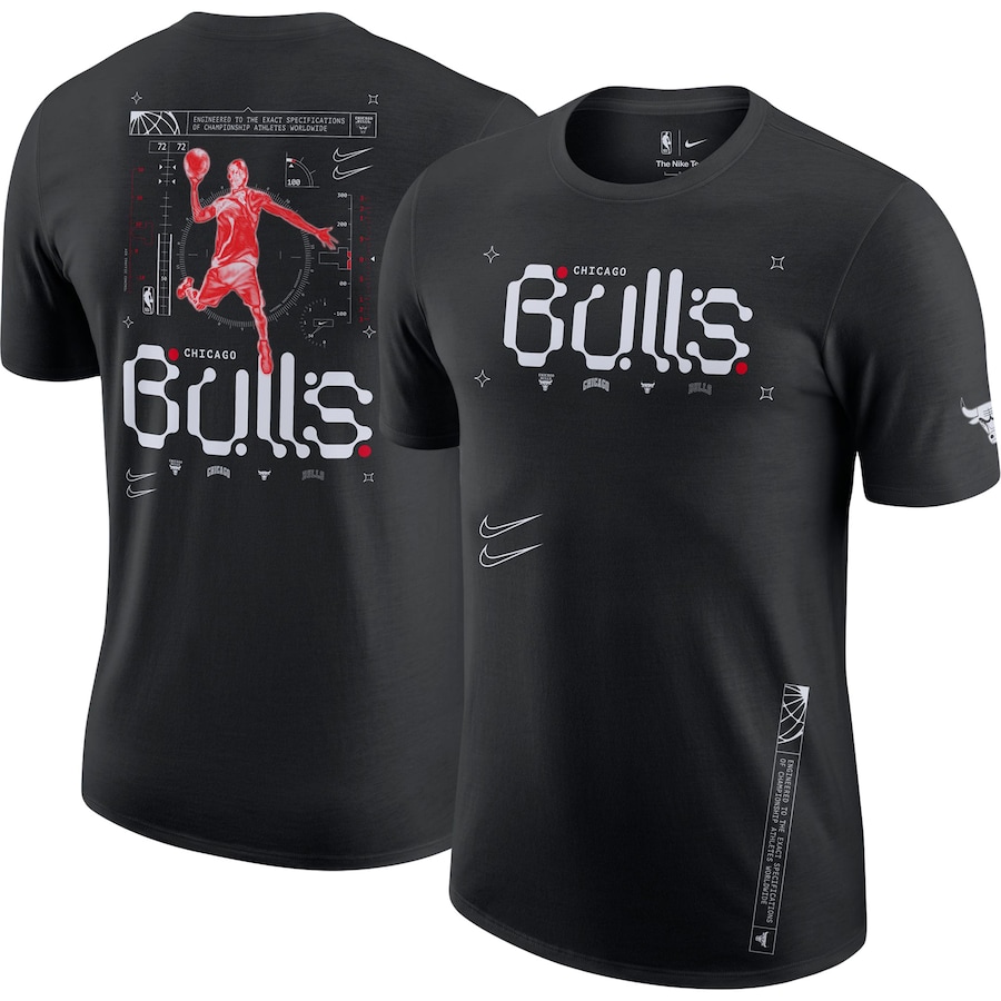 Chicago Bulls Nike Courtside Air Traffic Control Max90 T-Shirt - Black