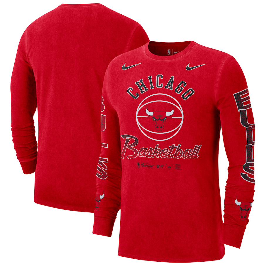 Chicago Bulls Nike Courtside Retro Elevated Long Sleeve T-Shirt - Red