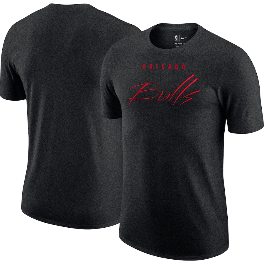 Chicago Bulls Nike Courtside Versus Flight Max90 T-Shirt - Heather Black