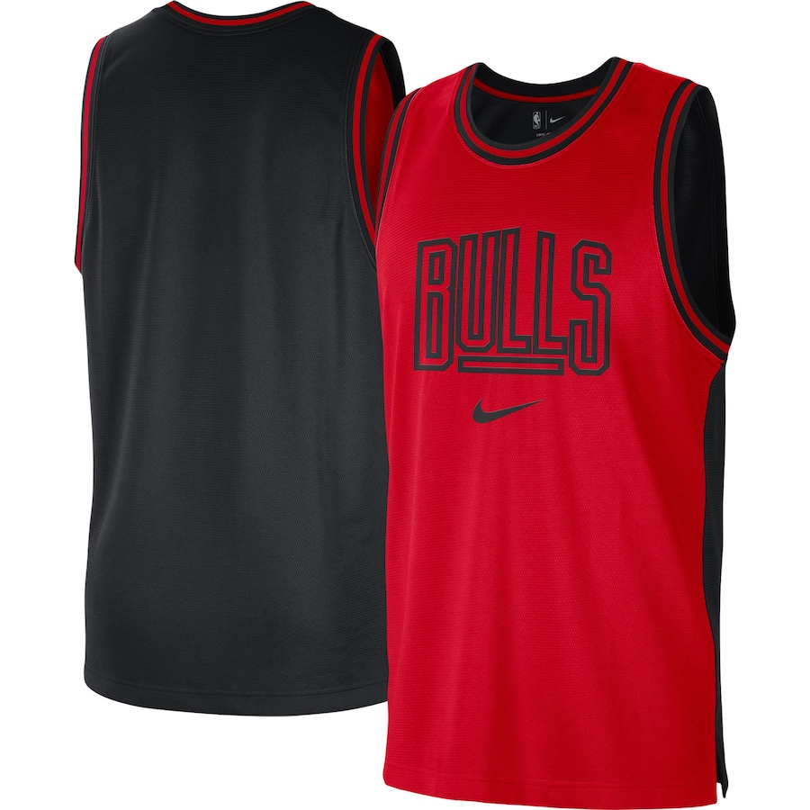 Chicago Bulls Nike Courtside Versus Force Split DNA Performance Mesh Tank Top - Red-Black
