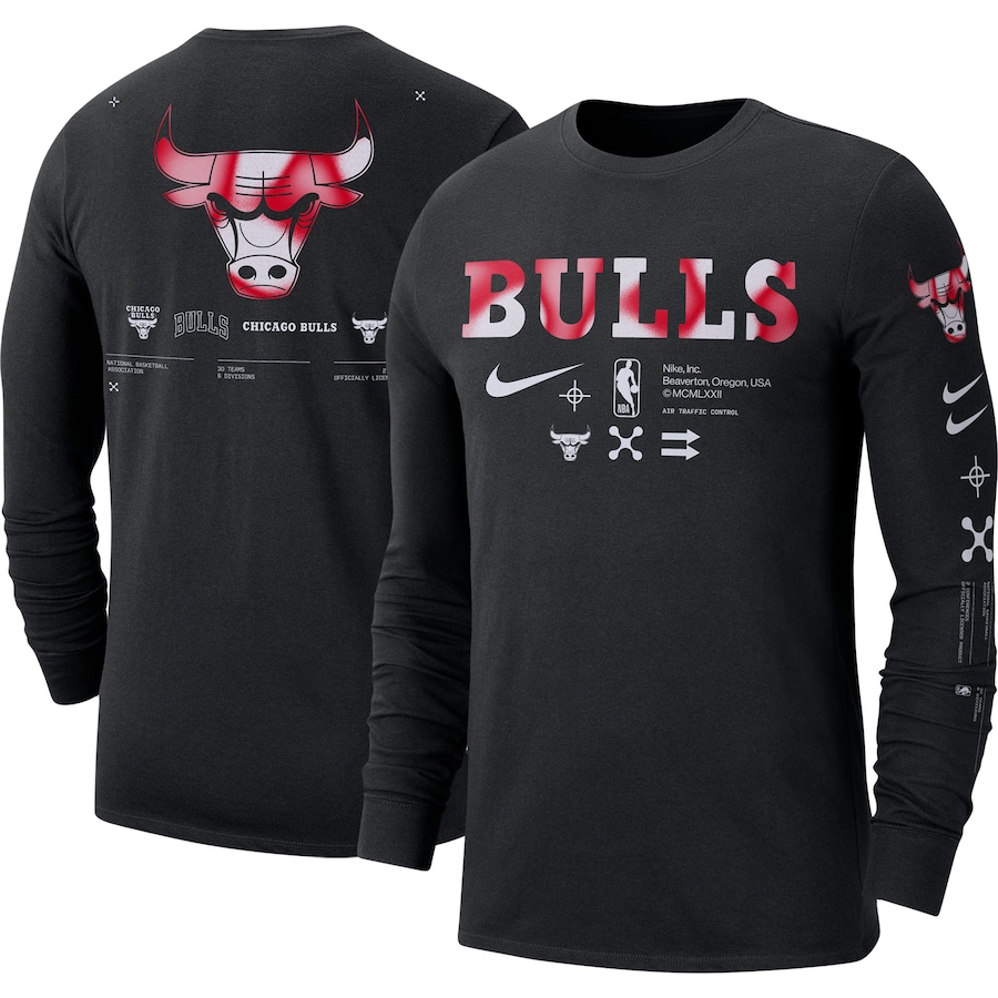 Chicago Bulls Nike Essential Air Traffic Control Long Sleeve T-Shirt - Black