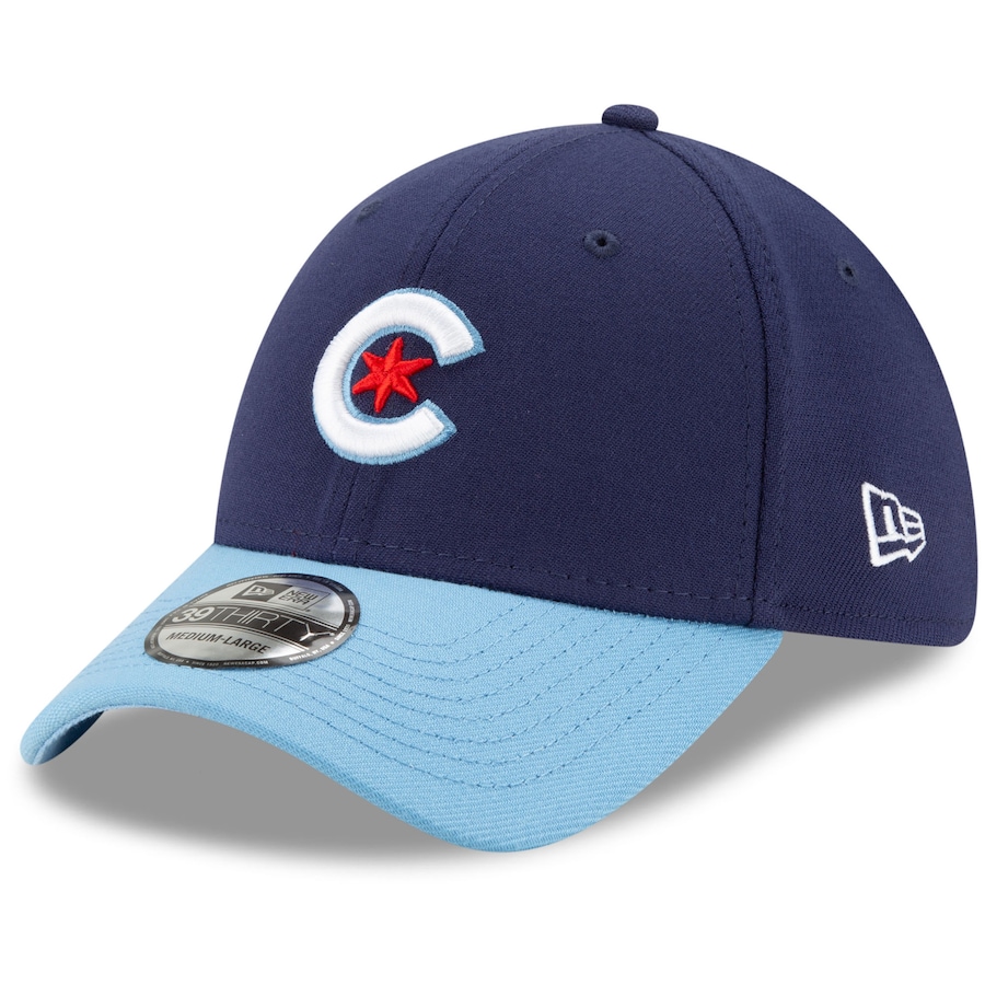 Chicago Cubs New Era 2021 City Connect 39THIRTY Flex Hat - Navy-Light Blue
