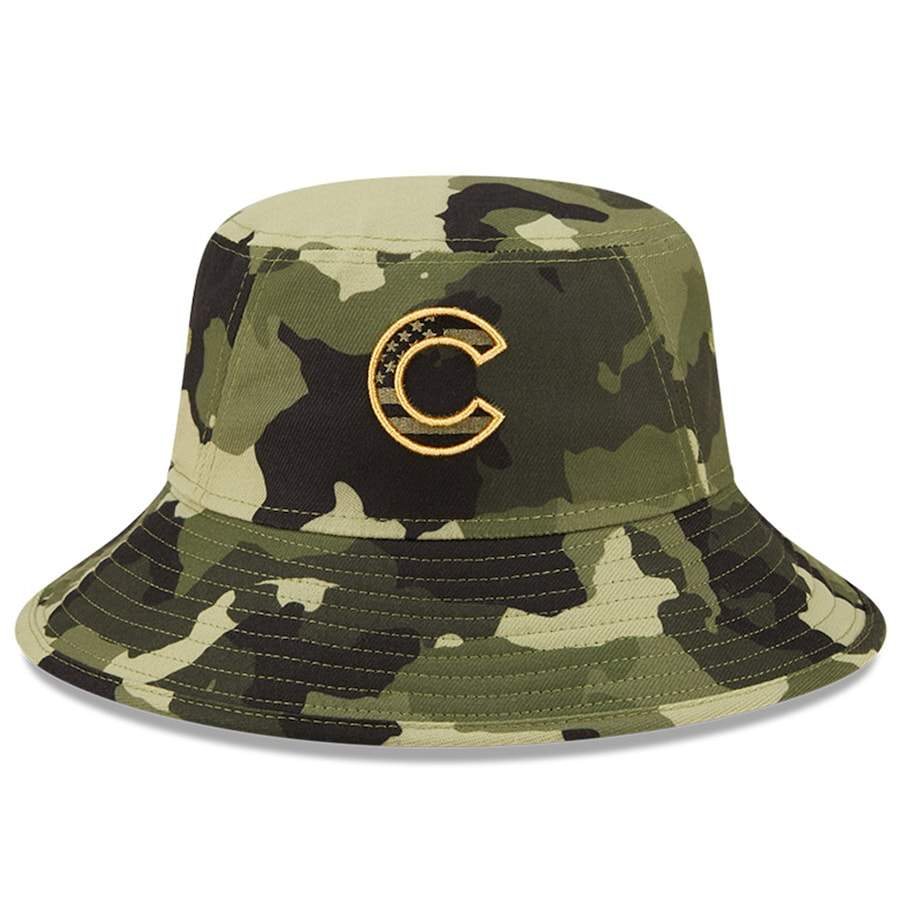 Chicago Cubs New Era 2022 Armed Forces Day Bucket Hat - Camo