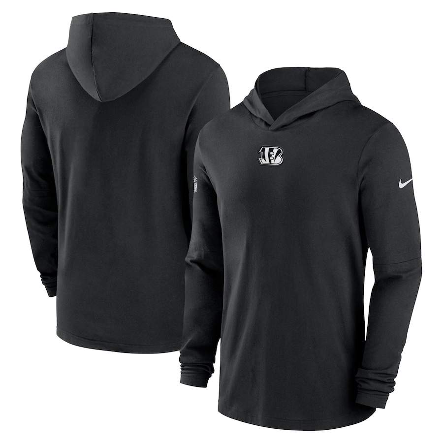 Cincinnati Bengals Nike Sideline Performance Long Sleeve Hoodie T-Shirt - Black