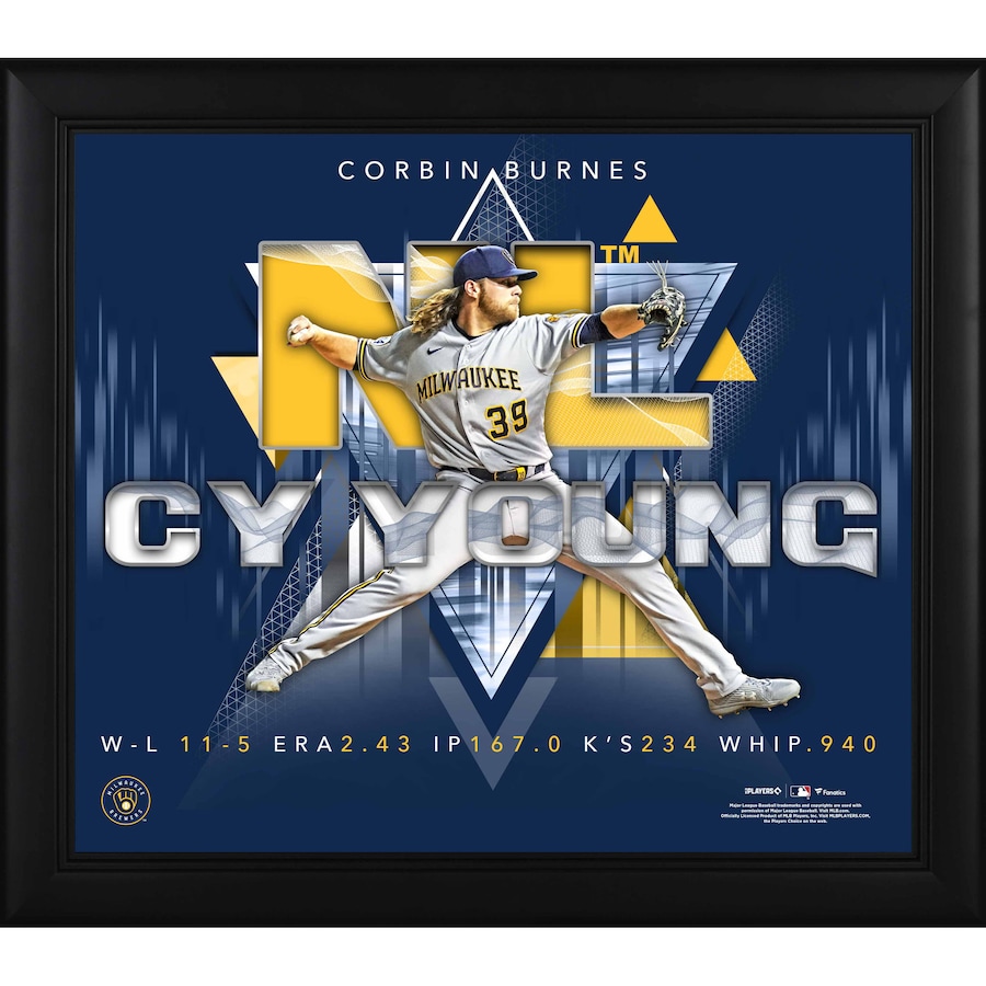 Corbin Burnes Milwaukee Brewers Fanatics Authentic Framed 15