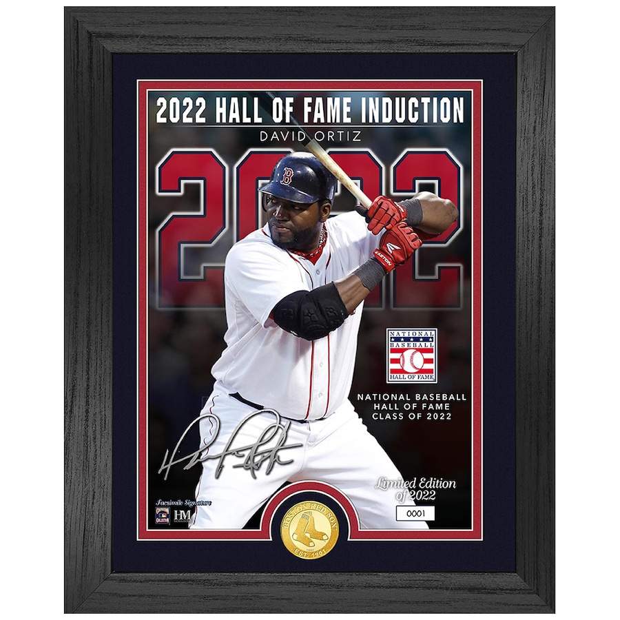 David Ortiz Boston Red Sox Highland Mint 2022 Hall of Fame Induction 13'' x 16'' Bronze Coin Player Photo Mint