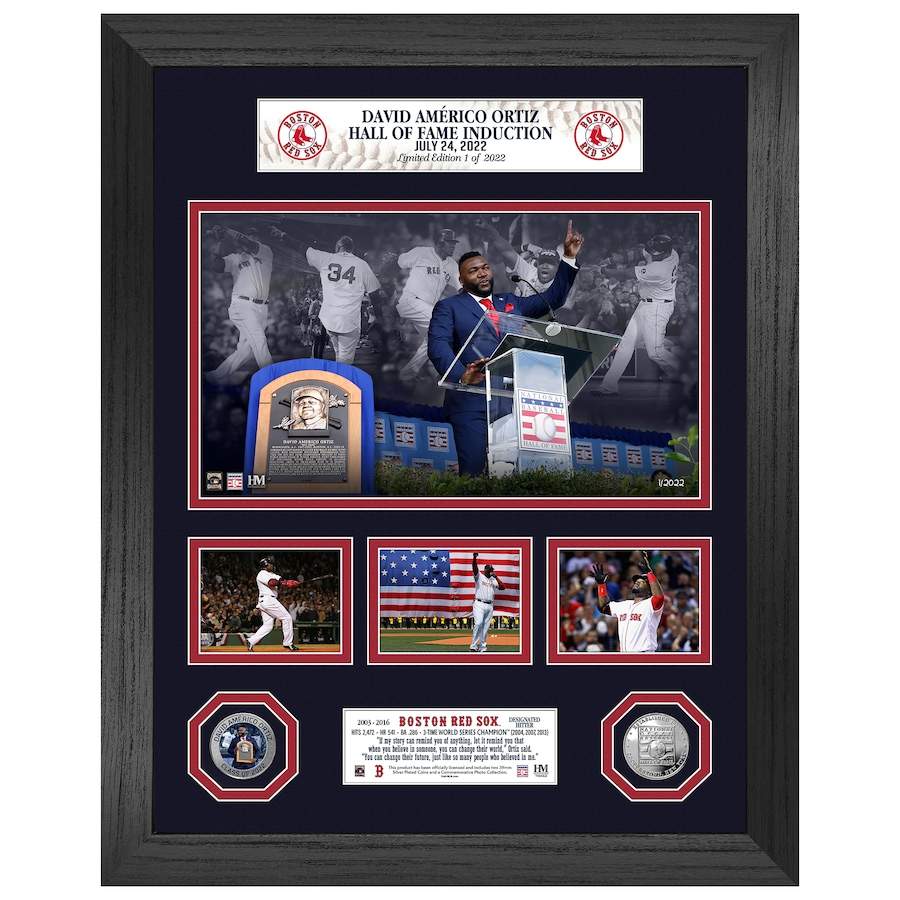 David Ortiz Boston Red Sox Highland Mint 2022 MLB Hall of Fame Induction 18'' x 22'' Marquee Photo Mint