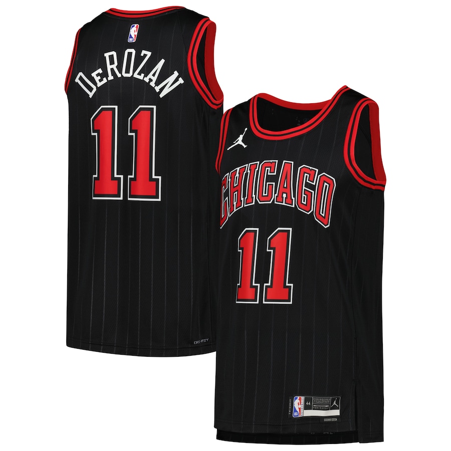 DeMar DeRozan Chicago Bulls Jordan Brand Unisex 2022-23 Swingman Jersey Black - Statement Edition