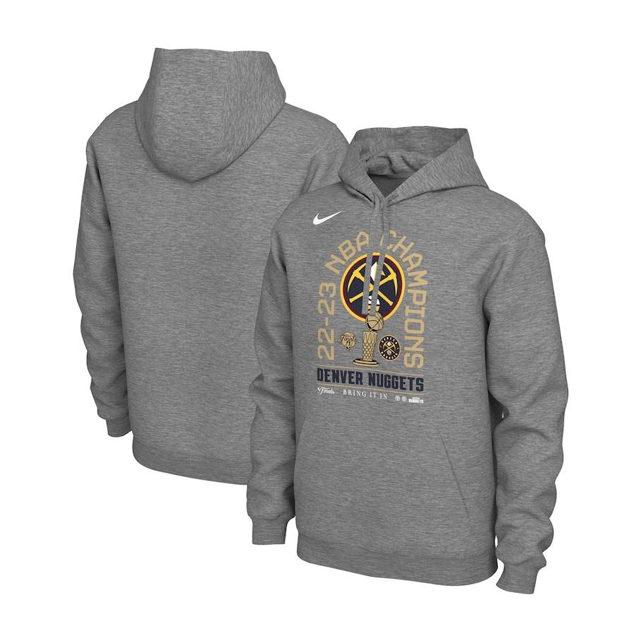Denver Nuggets Nike 2023 NBA Finals Champions Locker Room Pullover Hoodie - Heather Gray