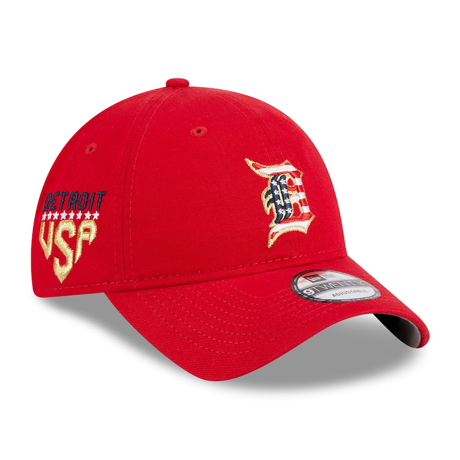  Detroit Tigers New Era 2023 Fourth of July 9TWENTY Adjustable Hat - Red