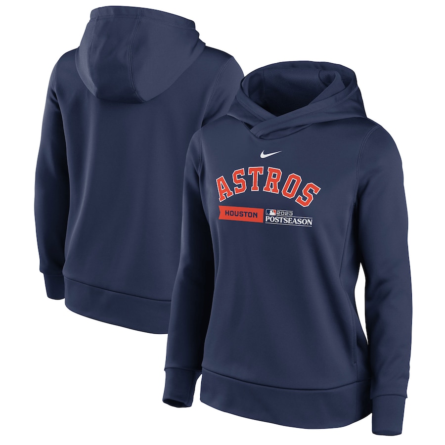 Houston Astros Nike Women's 2023 Postseason Authentic Collection Dugout Fleece Pullover Hoodie - Navy