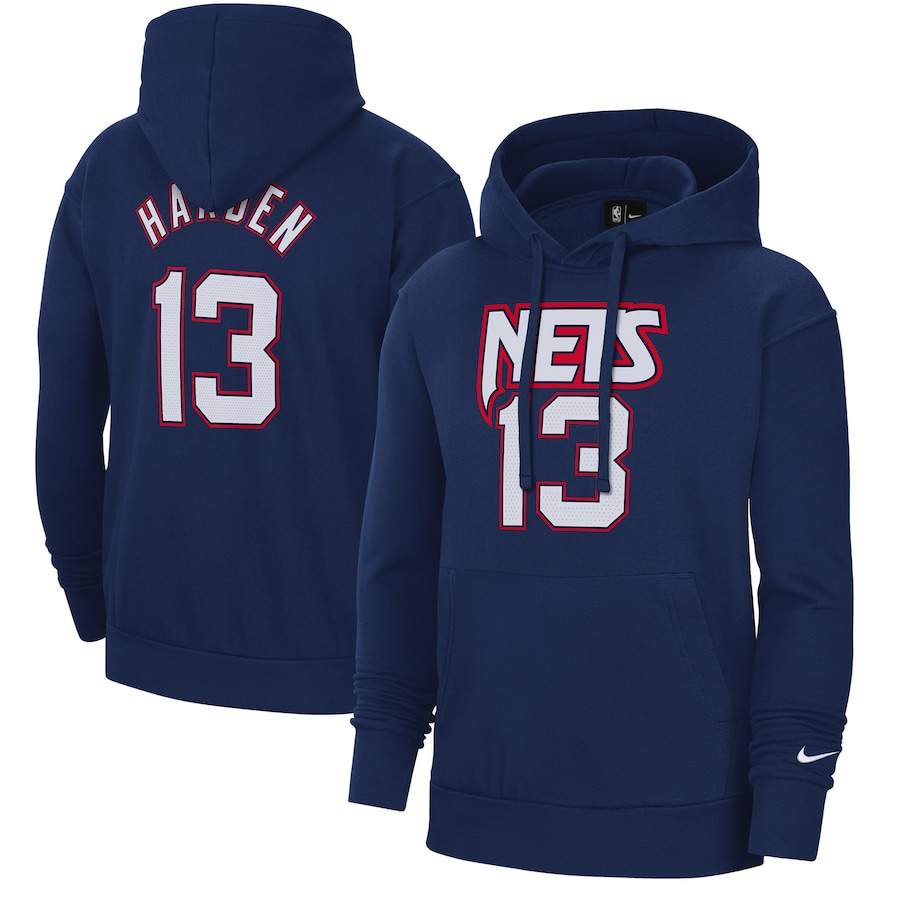 James Harden Brooklyn Nets Nike 2021-22 City Edition Name & Number Pullover Hoodie - Navy
