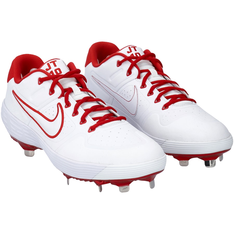 J.T. Realmuto Philadelphia Phillies Fanatics Authentic White and Red Nike Player-Issued Cleats from the 2021 MLB Season