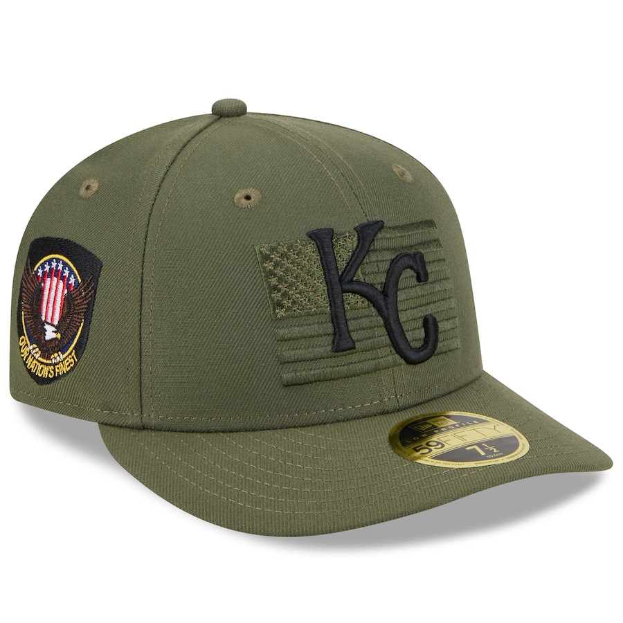  Kansas City Royals New Era 2023 Armed Forces Day Low Profile 59FIFTY Fitted Hat - Green