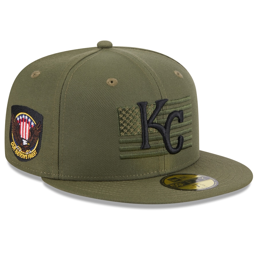  Kansas City Royals New Era 2023 Armed Forces Day On-Field 59FIFTY Fitted Hat - Green